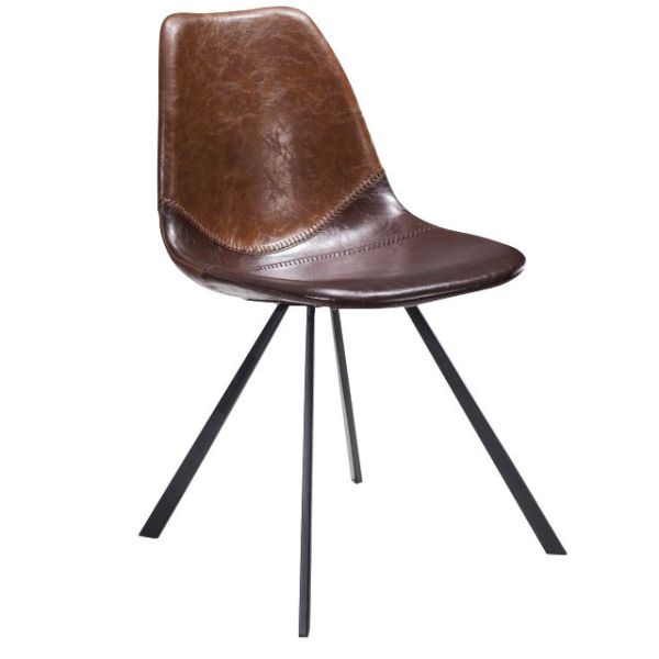 Artisan Splay Leg Side Chair (Brown Faux)