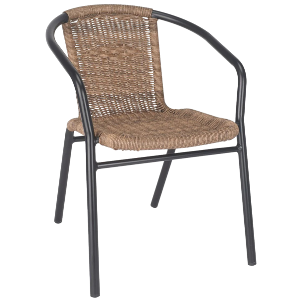 Wicker Arm Chair (Brown)