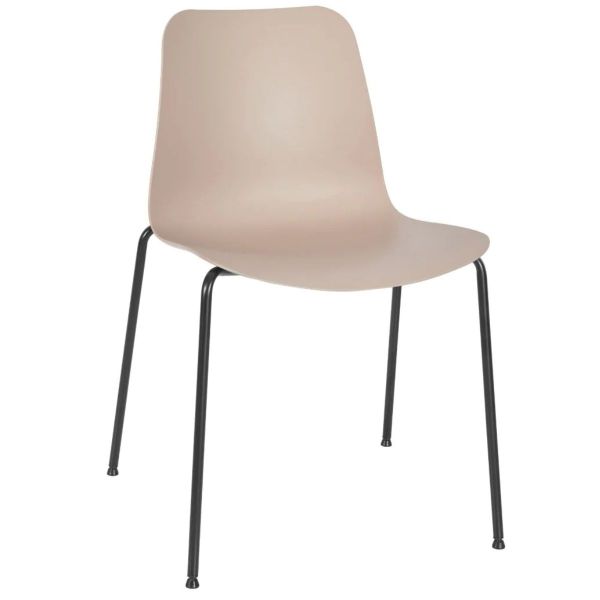 Time Four Leg Side Chair (Taupe/Black)