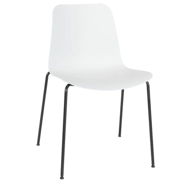 Time Four Leg Side Chair (White/Black)