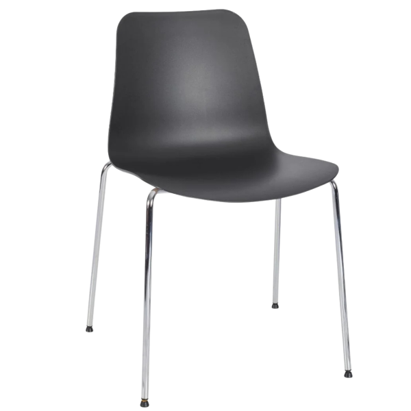 Time Four Leg Side Chair (Black/Chrome)