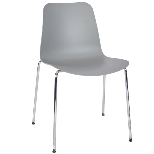 Time Four Leg Side Chair (Grey/Chrome)