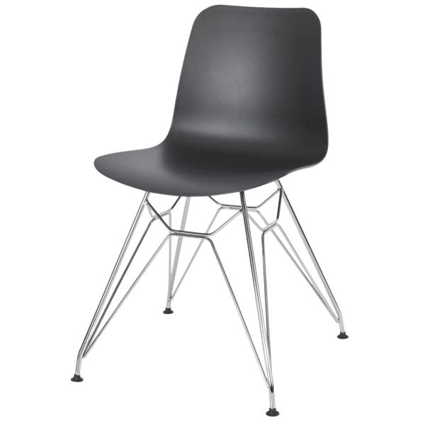 Time Metal Web Frame Side Chair (Chrome Frame)