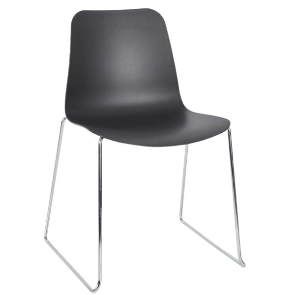 Time Skid Frame Side Chair (Black/Chrome)