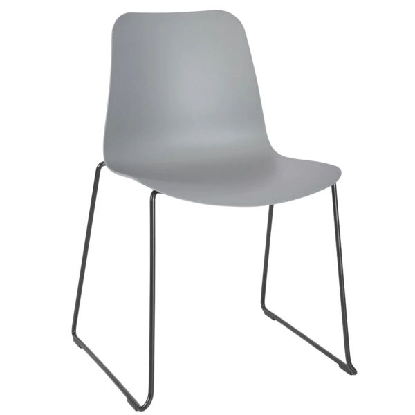 Time Skid Frame Side Chair (Grey/Black)
