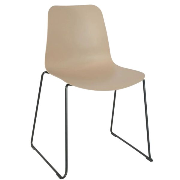 Time Skid Frame Side Chair (Taupe/Black)