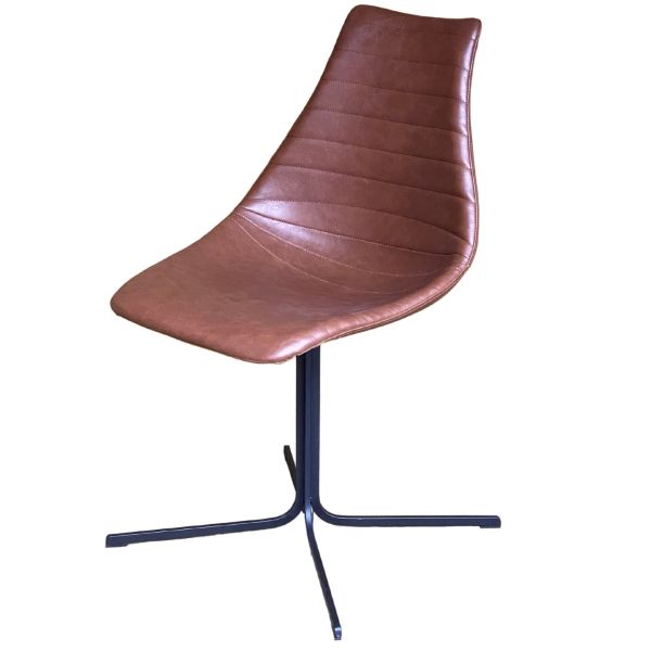 Arkan Cross Frame Side Chair (Brown Faux)