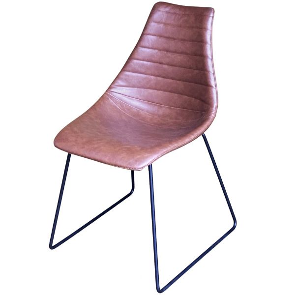 Arkan Skid Frame Side Chair (Brown Faux)
