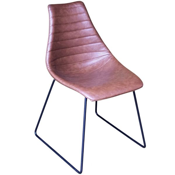 Arkan Skid Frame Side Chair (Brown Faux)