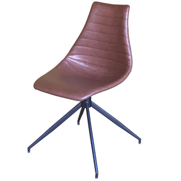 Arkan Splay Leg Side Chair (Brown Faux)