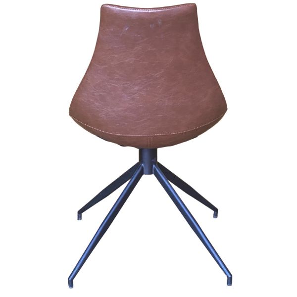 Arkan Splay Leg Side Chair (Brown Faux)