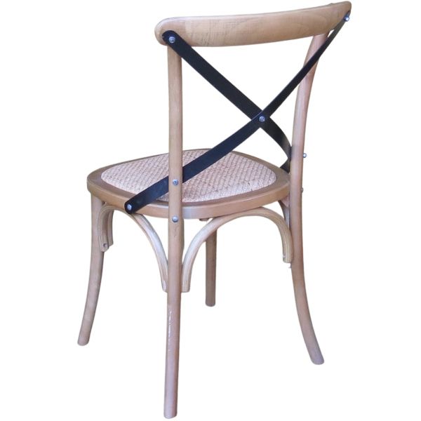 Bentwood Palm Hessian Side Chair (Light Walnut/Rattan)