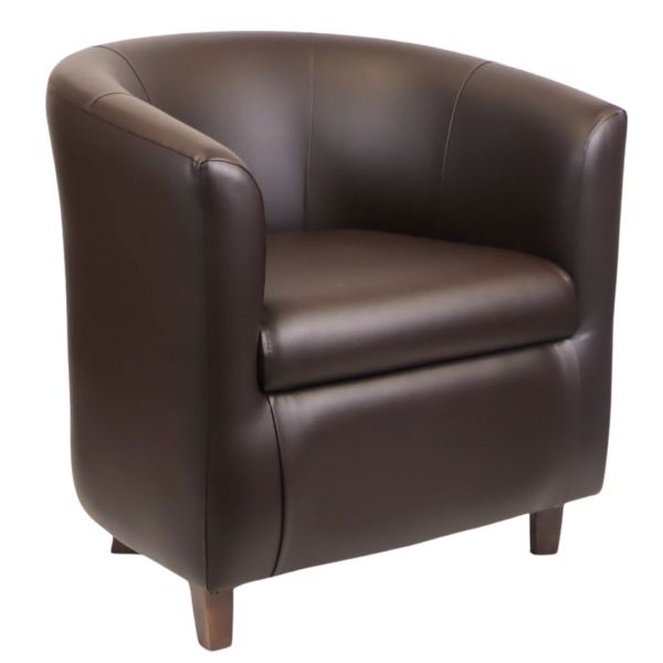 Cameron Tub Chair (Vena Brown / Walnut)