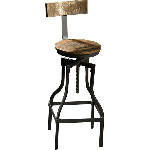 Crank High Stool with Back