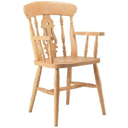 Farmhouse Fiddle Low Carver Chair (Any Standard Stain)