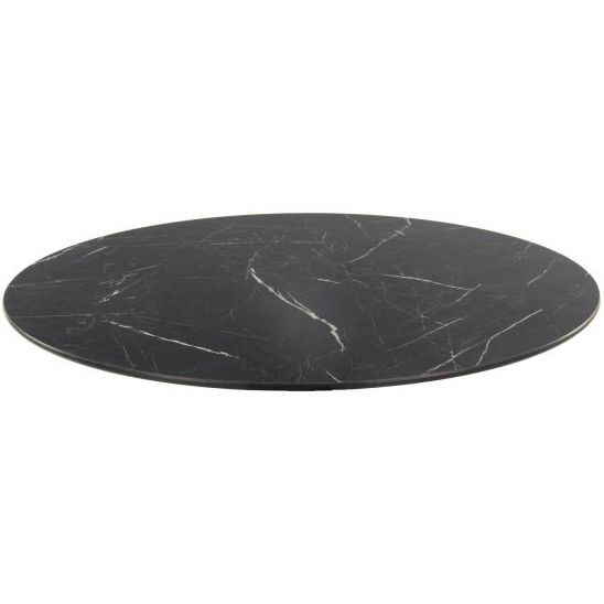 Compact Laminate Round Table Top - 700mm Diameter (Black Marble)