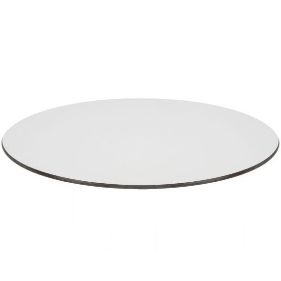 Compact Laminate Round Table Top - 700mm Diameter (White)