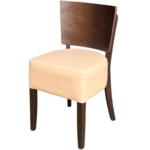 Memphis Solid Back Side Chair (Cappuccino / Dark Walnut)