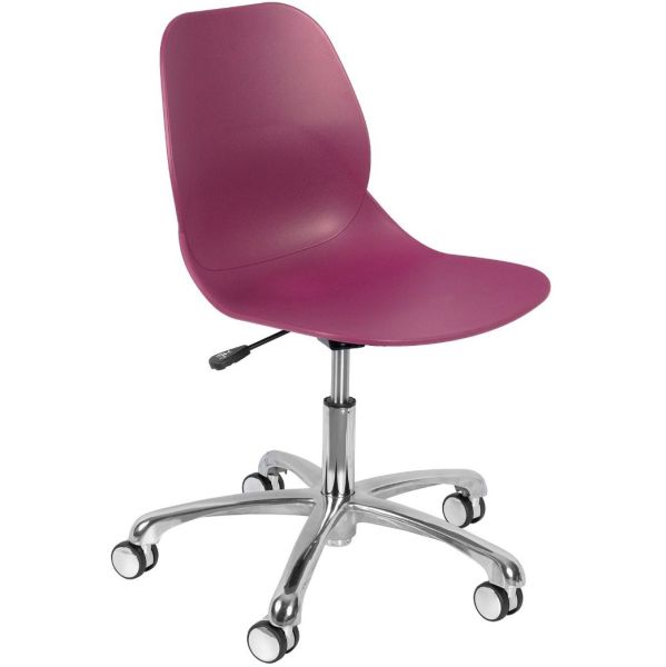 Space Swivel Side Chair (Plum / Chrome Base)