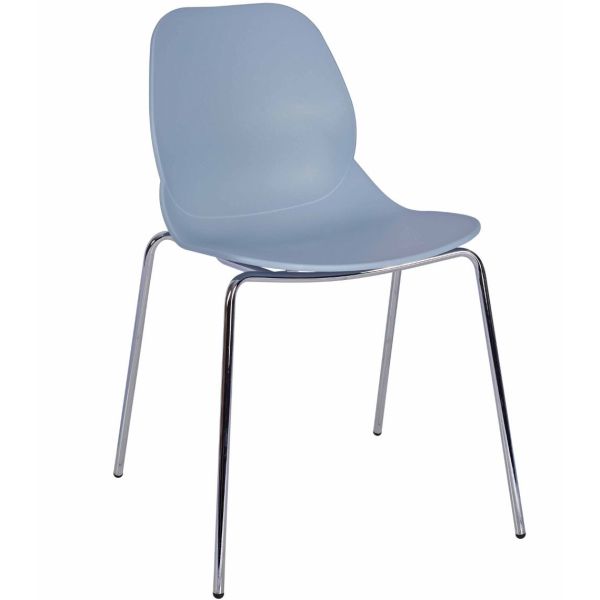 Space Four Metal Leg Side Chair (Eco Light Blue)