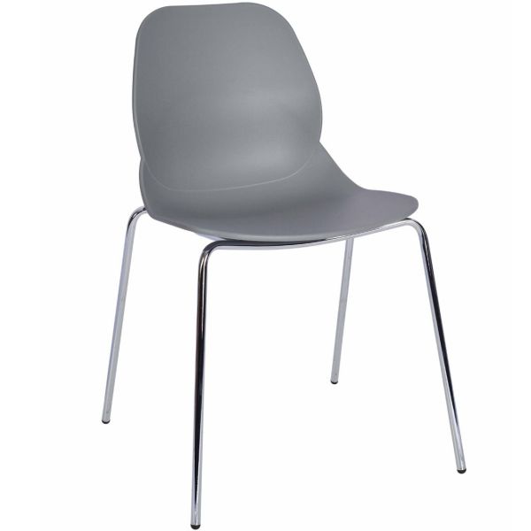 Space Four Metal Leg Side Chair (Eco Grey)