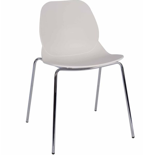 Space Four Metal Leg Side Chair (Eco White)