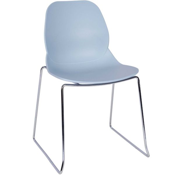 Space Skid Frame Side Chair (Eco Light Blue)