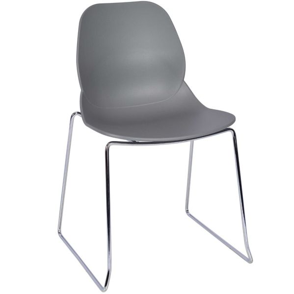 Space Skid Frame Side Chair (Eco Grey)
