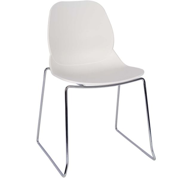 Space Skid Frame Side Chair (Eco White)