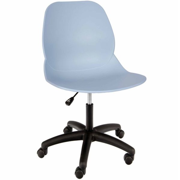 Space Swivel Side Chair (Eco Light Blue / Black Base)