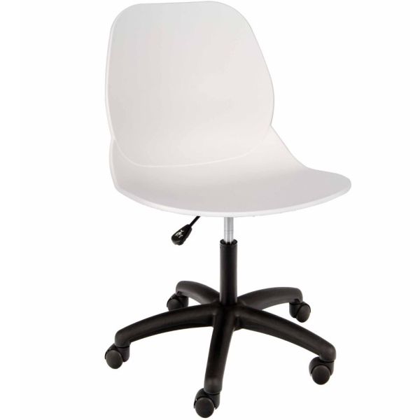 Space Swivel Side Chair (Eco White / Black Base)