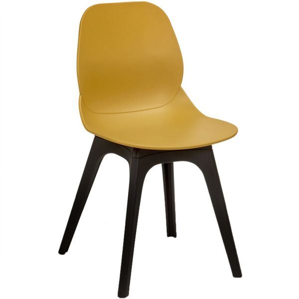 Space Arch Frame Side Chair (Mustard/ Black Base)