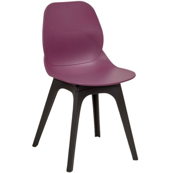 Space Arch Frame Side Chair (Plum/ Black Base)