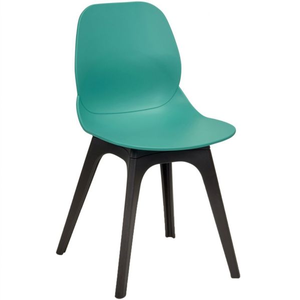 Space Arch Frame Side Chair (Turquoise/ Black Base)