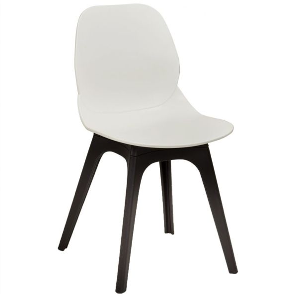 Space Arch Frame Side Chair (White/ Black Base)