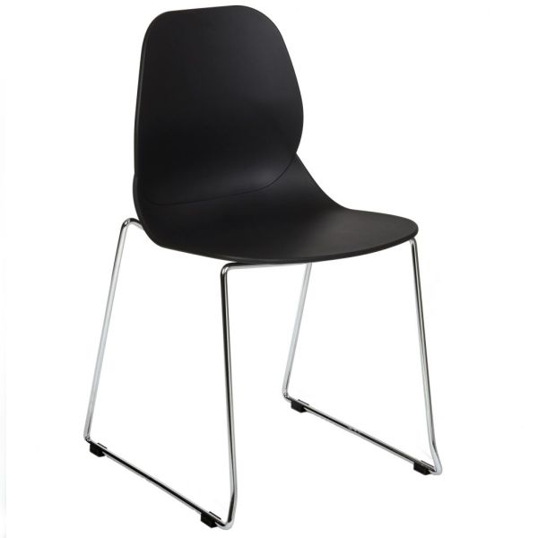 Space Skid Frame Side Chair (Black)