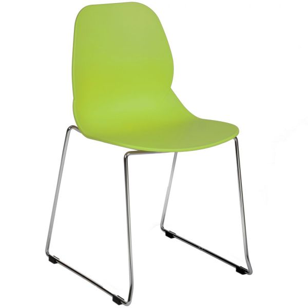 Space Skid Frame Side Chair (Lime)