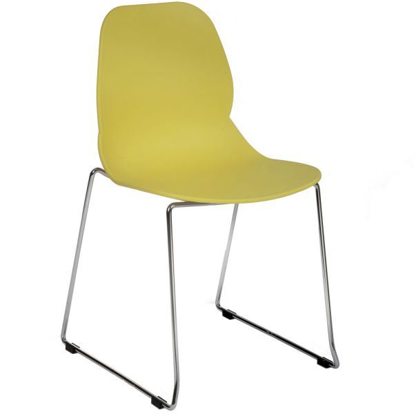 Space Skid Frame Side Chair (Mustard)