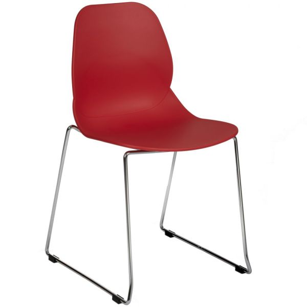 Space Skid Frame Side Chair (Red)