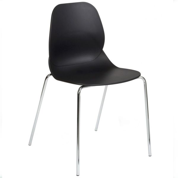 Space Four Metal Leg Side Chair (Black)