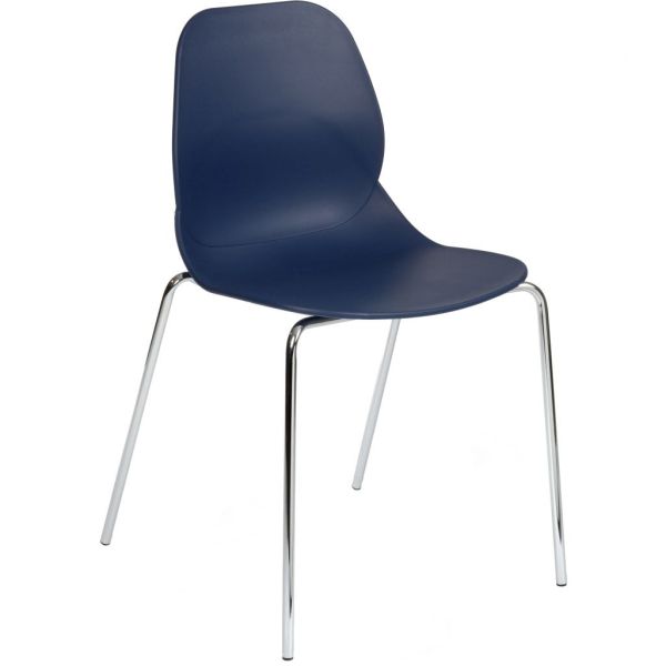 Space Four Metal Leg Side Chair (Navy)
