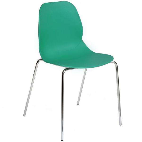 Space Four Metal Leg Side Chair (Turquoise)