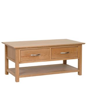 Solid Oak Two Draw Coffee Table
