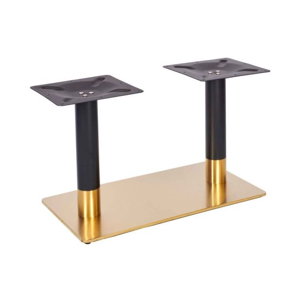 Zeus Rectangle Twin Coffee Height Table Base (Brass / Black)