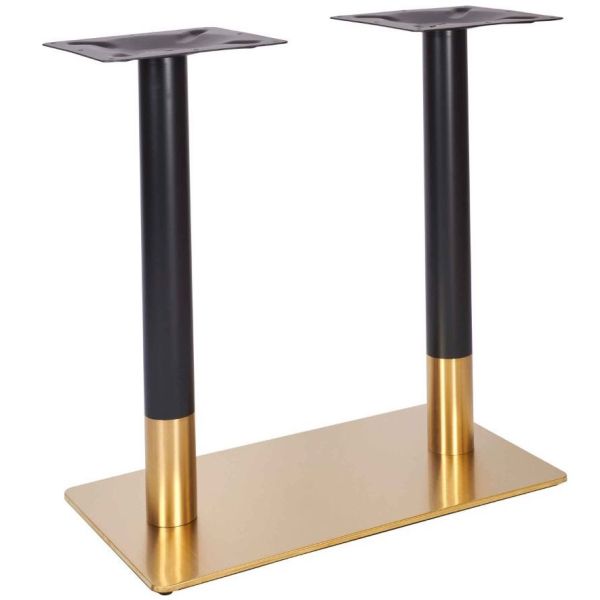 Zeus Rectangle Twin Table Base (Brass / Black)