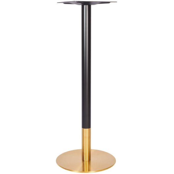 Zeus Round Small Poseur Height Table Base (Brass / Black)