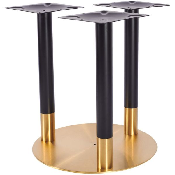 Zeus Round XL Dining Height Table Base (Brass / Black)