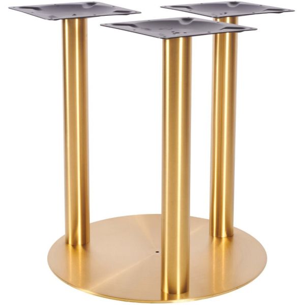Zeus Round XL Dining Height Table Base (Vintage Brass)