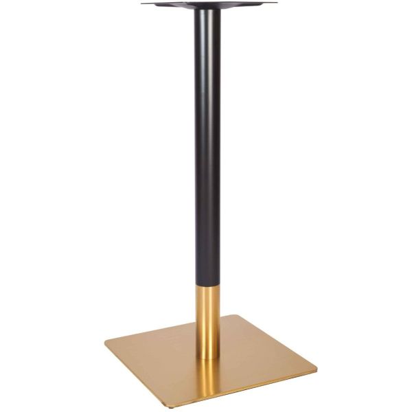 Zeus Square Large Poseur Height Table Base (Brass / Black)