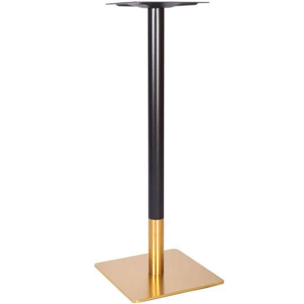 Zeus Square Small Poseur Height Table Base (Brass / Black)